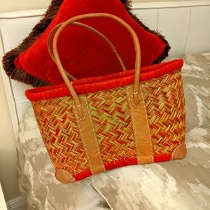 🇬🇧 ENGLISH WOVEN STRAW BASKET HANDMADE